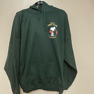 Riot Society Snoopy Fight Club Dark Green Hoodie
